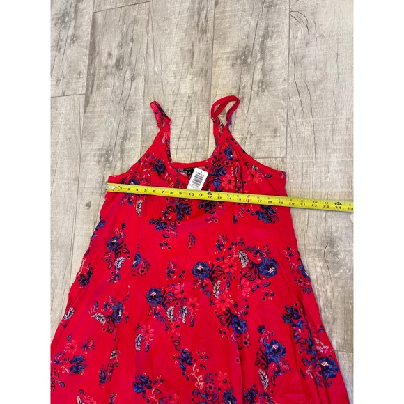 Torrid 2X Maxi Dress Red Floral Print Sleeveless Summer Casual Trapeze NEW - Picture 5 of 7